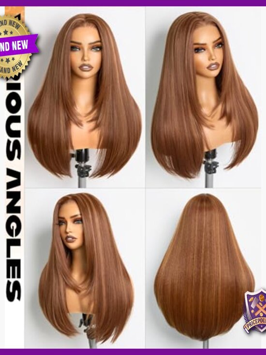Straight Layered Lace Front Wig, Heat-Resistant Synthetic, Glueless Design main image 5